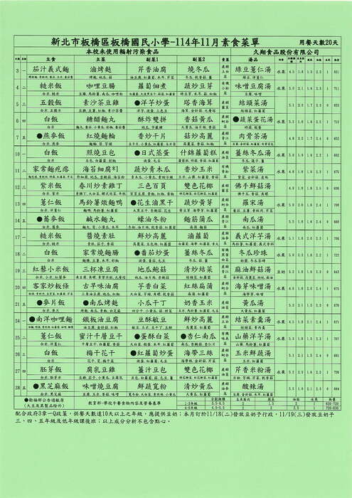 114年11月菜單圖片