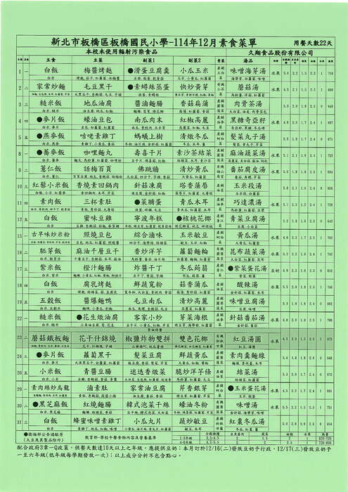 114年12月菜單圖片