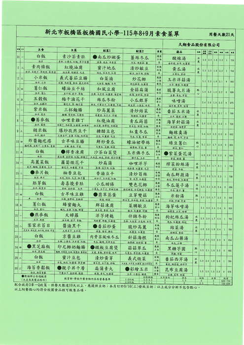 11509素菜單